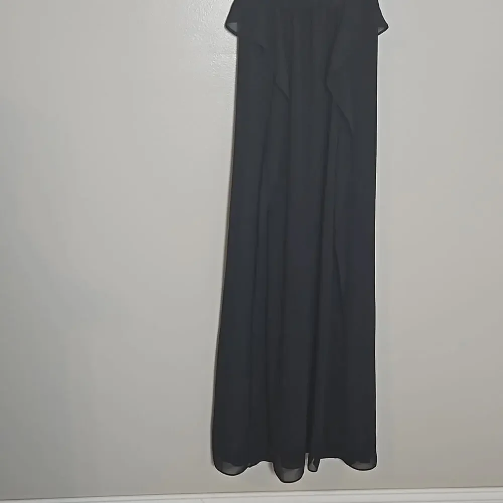 BCBGMAXAZRIA Black Full Length Strappy Gown Sz 0 - Picture 4 of 6